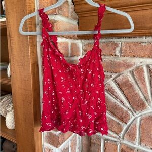 Hollister Red Floral Camisole Top